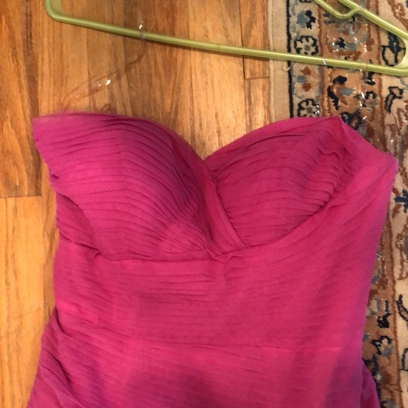 Pink ruched tulle trumpet gown - Picture 6 of 7